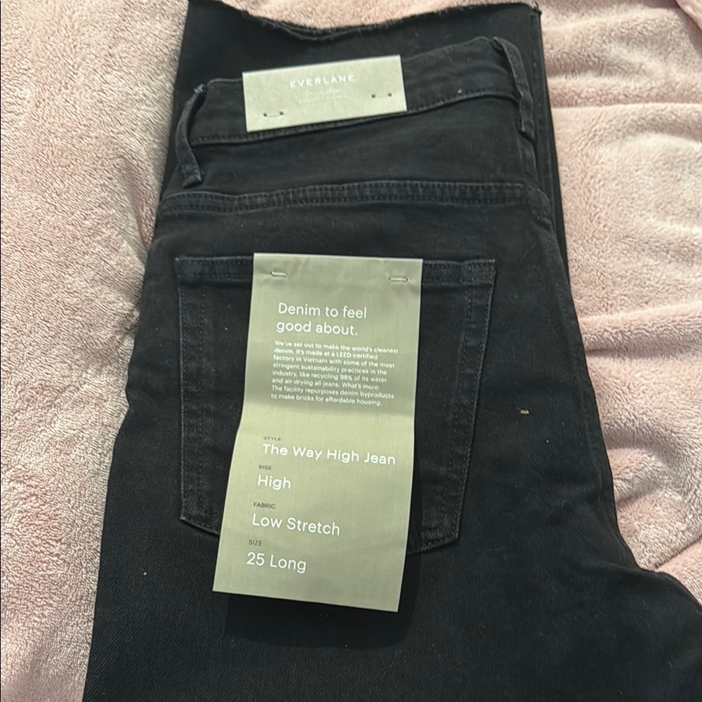 Everlane Black High Rise Jeans Solid Denim